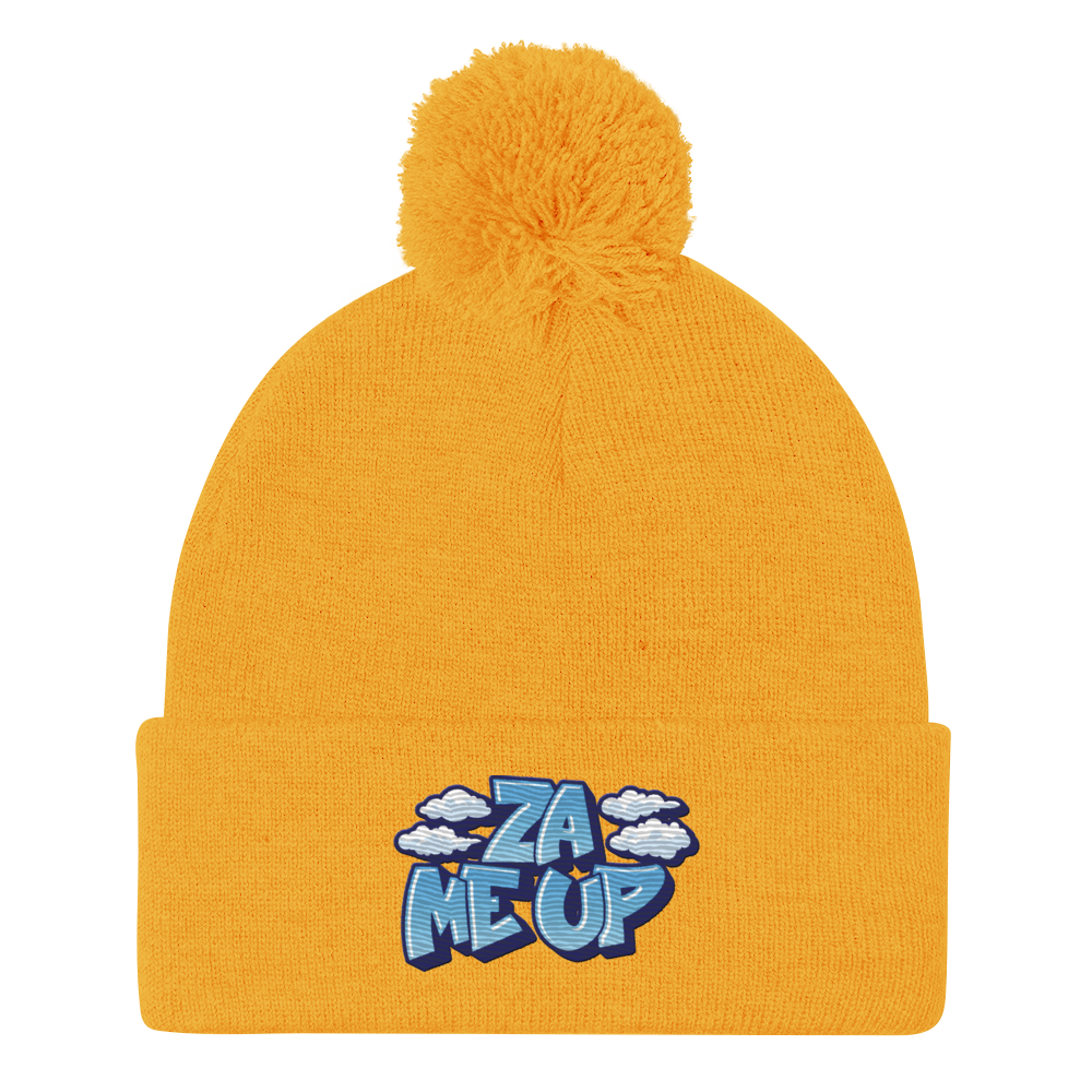 ZaMeUp! Embroidered Pom-Pom Beanie