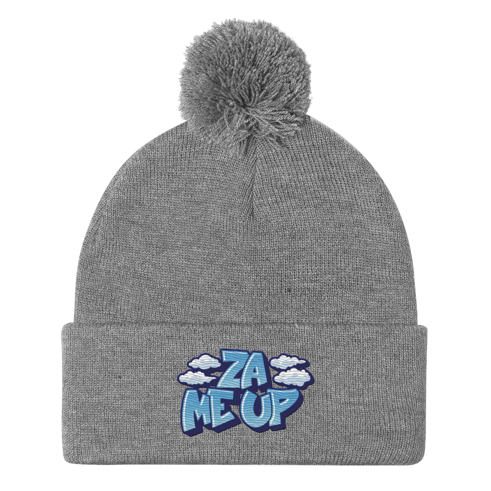 ZaMeUp! Embroidered Pom-Pom Beanie