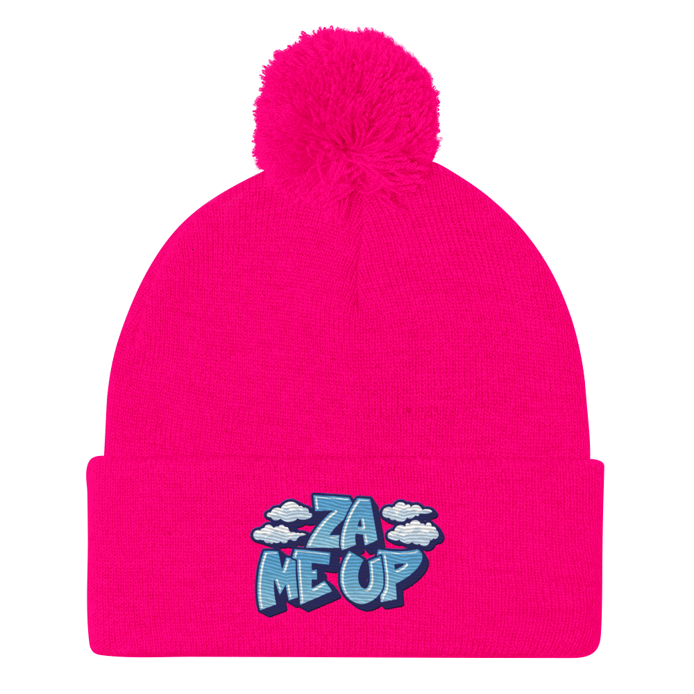 ZaMeUp! Embroidered Pom-Pom Beanie