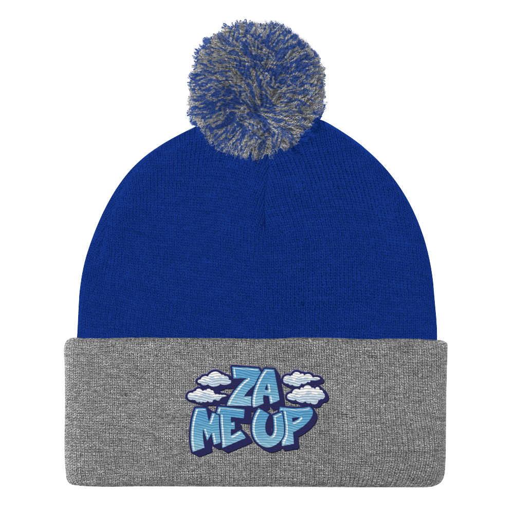 ZaMeUp! Embroidered Pom-Pom Beanie