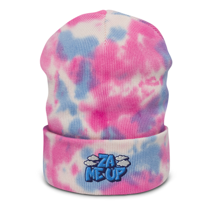 ZaMeUp!  Embroidered Cuffed Tie-dye beanie