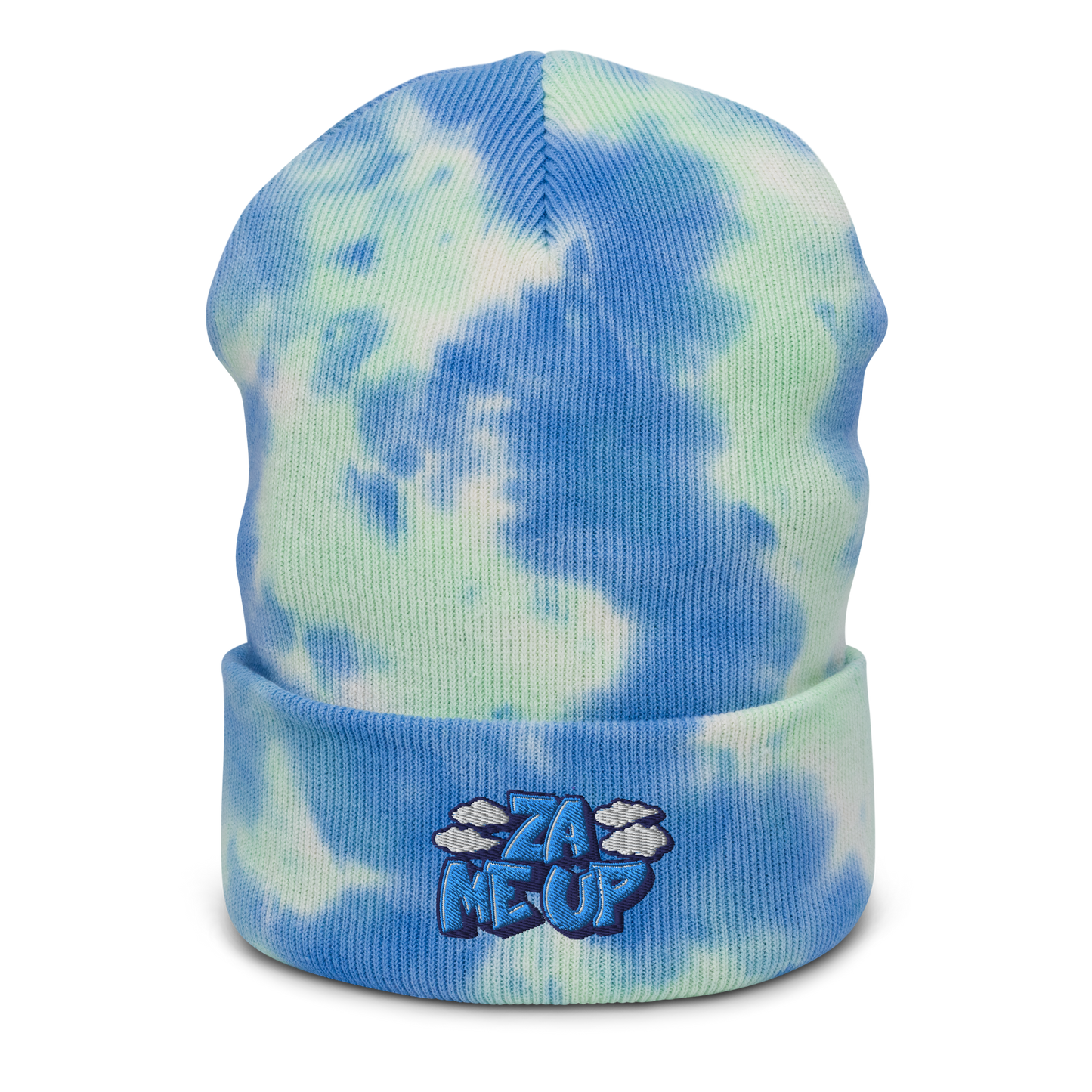 ZaMeUp!  Embroidered Cuffed Tie-dye beanie